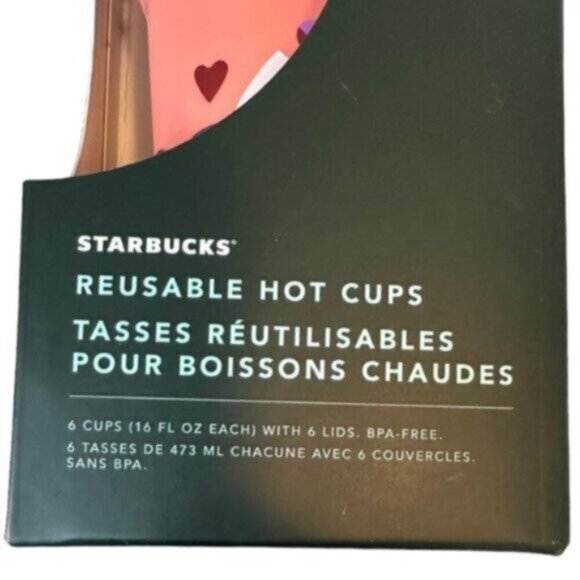 NWT Starbucks | Pack Of 6 Reusable Valentine’s Hot Cups - Picture 6 of 9